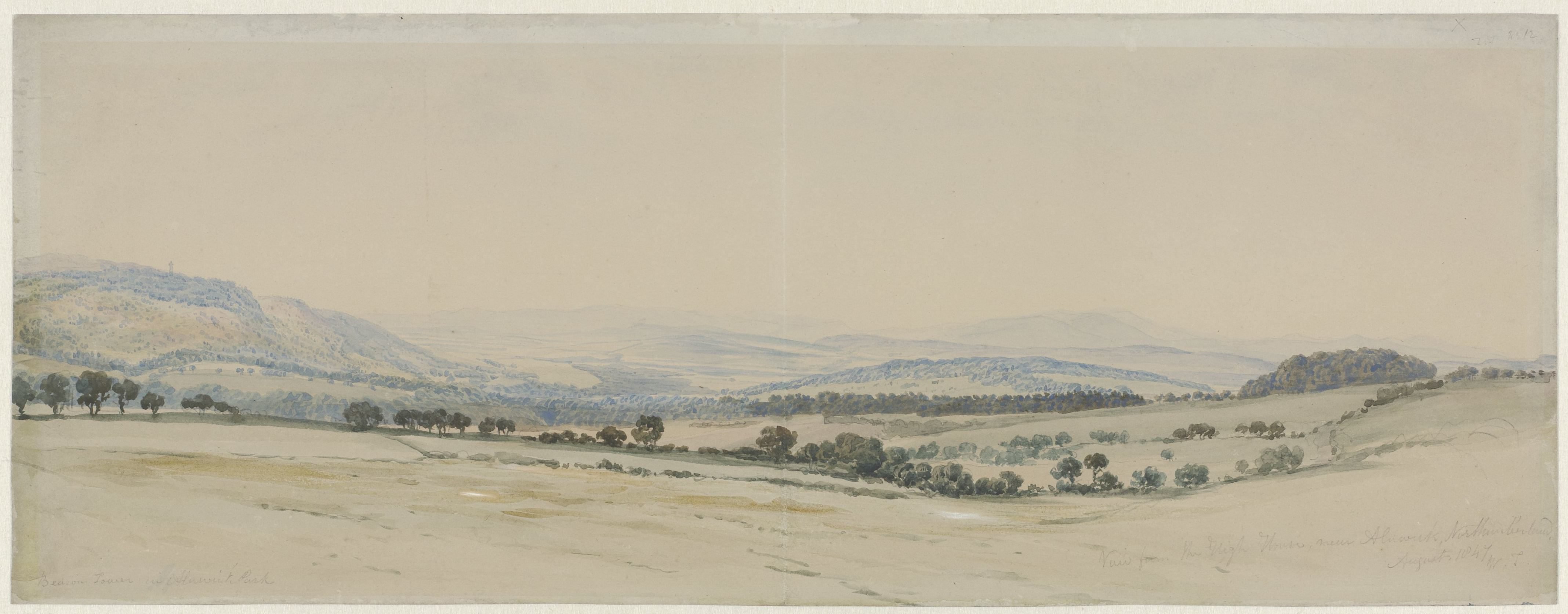 William Turner of Oxford’s watercolour of a landscape in Northumberland